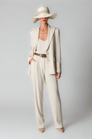 Giacca donna in viscosa colore sand