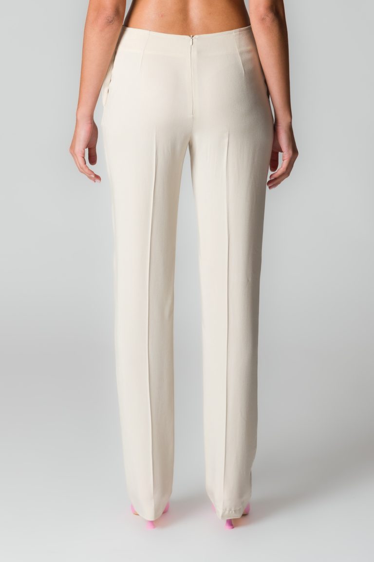 Pantaloni skinny donna in viscosa color sand - immagine 3