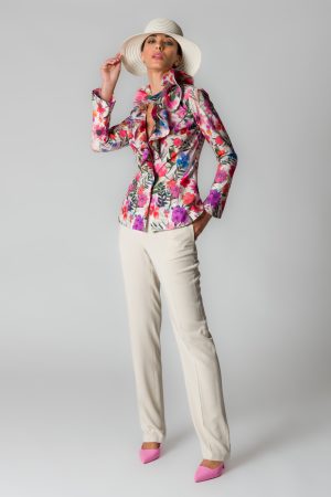 Camicia donna in cotone stampa floreale