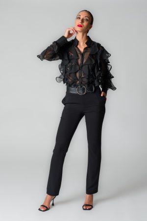Pantaloni donna skinny neri