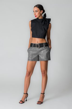 Shorts donna grigi vita bassa e in viscosa