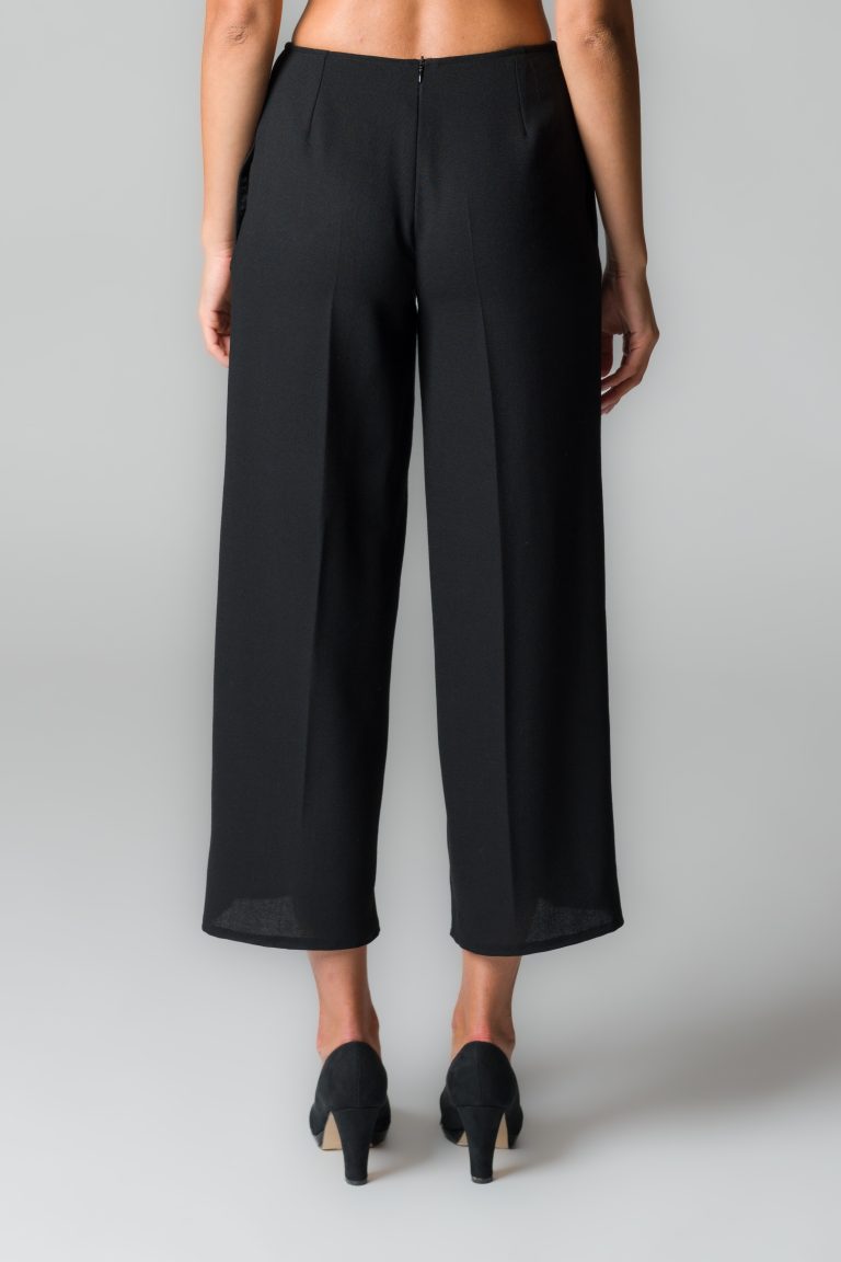 Pantaloni donna neri a gamba larga - immagine 3