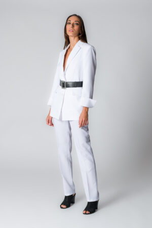Pantaloni donna a sigaretta colore bianco