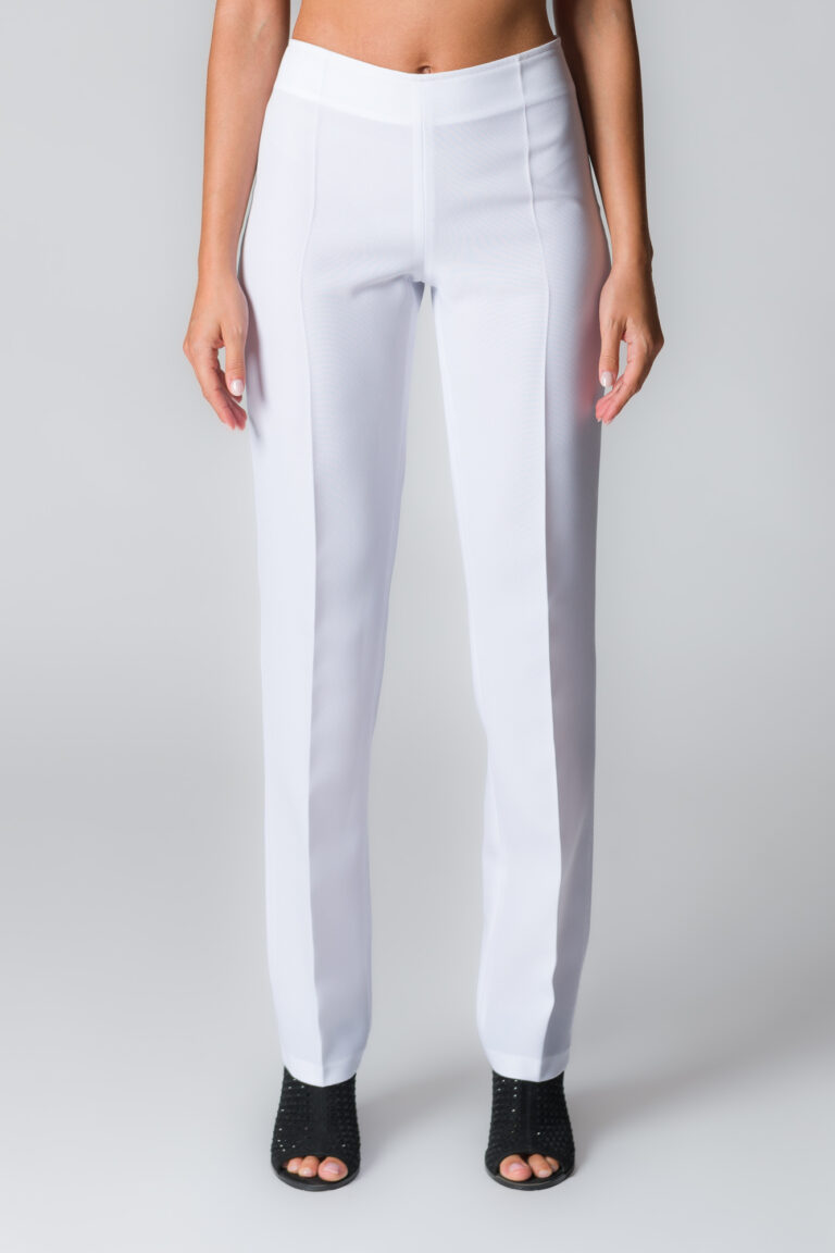Pantaloni donna a sigaretta colore bianco - immagine 2