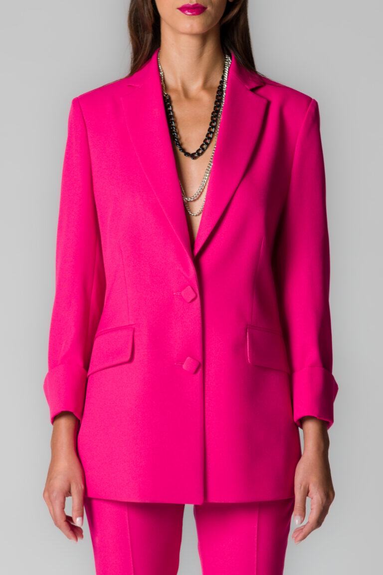 Giacca donna monopetto fucsia - immagine 2