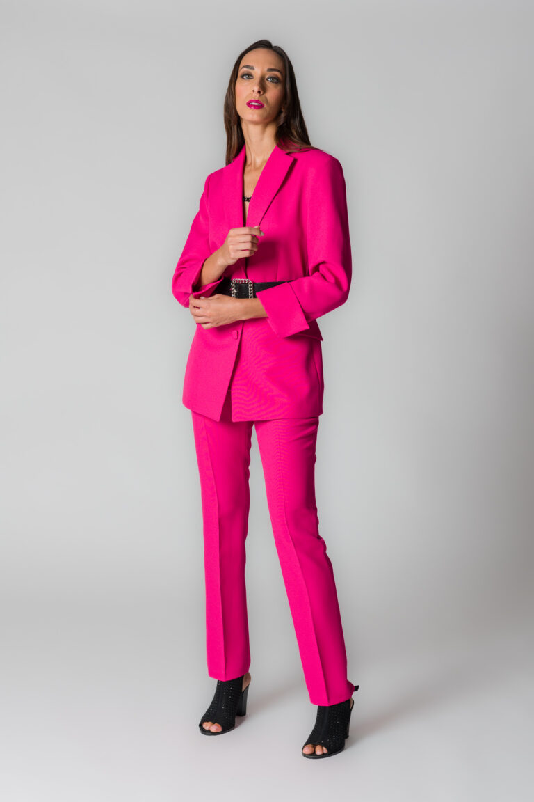 Pantaloni donna a sigaretta fucsia
