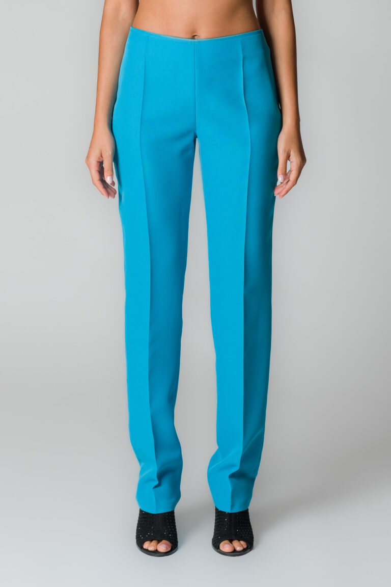 Pantaloni donna a sigaretta turchese - immagine 2