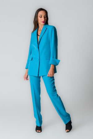 Pantaloni donna a sigaretta turchese