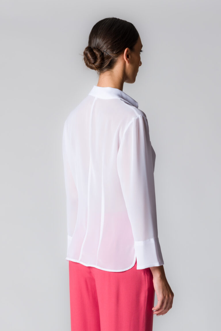 Camicia donna in georgette bianca - immagine 3